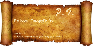 Pakos Imogén névjegykártya